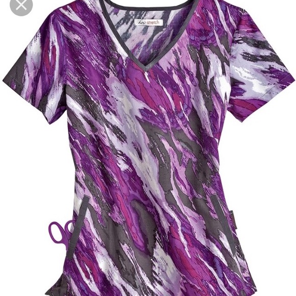 koi | Tops | Koi Stretch Lainey Atmosphere Scrub Top Nwt | Poshmark
